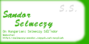 sandor selmeczy business card